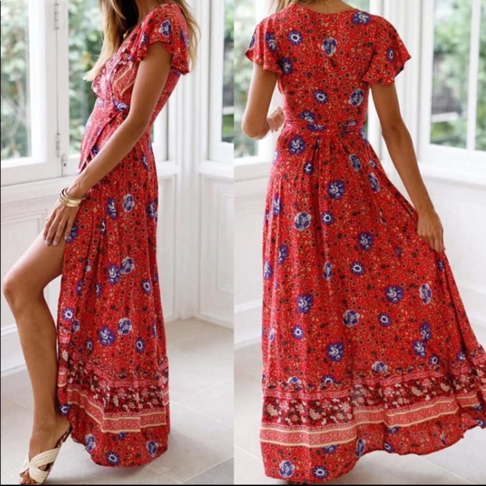 ❌SOLD❌BOHO WRAP DRESS - Picture 5 of 8
